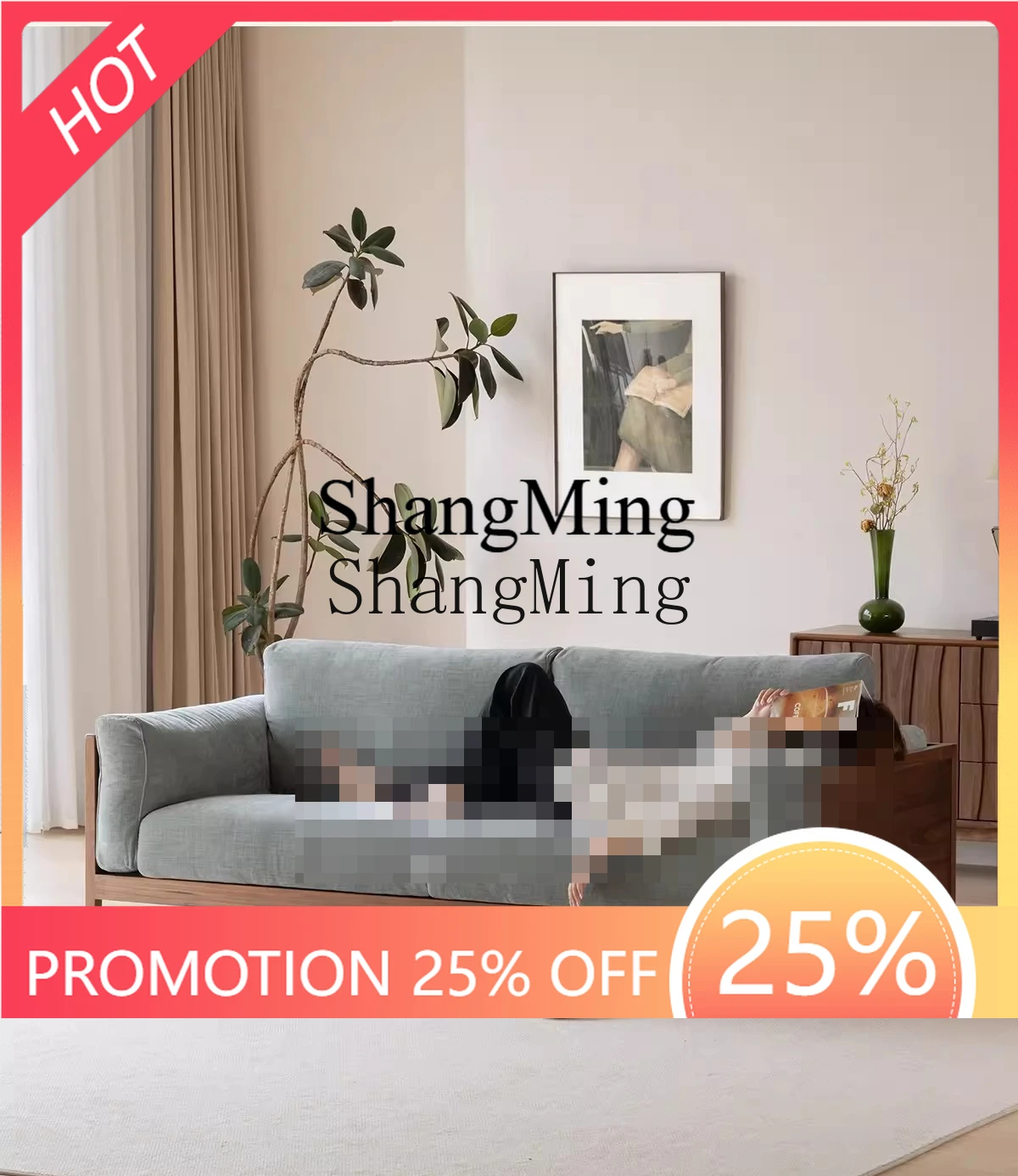 

SM ореховый диван из массива дерева, ткань для маленькой квартиры, зимняя и летняя мебель двойного назначения для гостиной, бревенчатая мебель