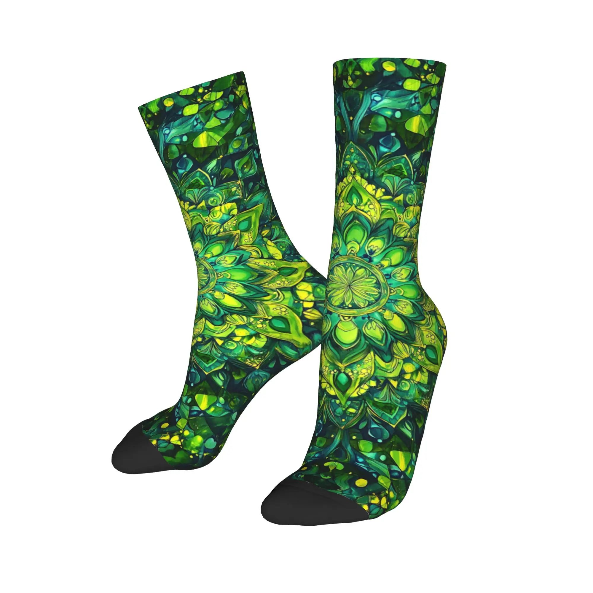 

Крутые носки с мандалой на заказ для мужчин и женщин, теплые футбольные спортивные носки с 3D принтом и очаровательными цветами, красочным цветочным узором