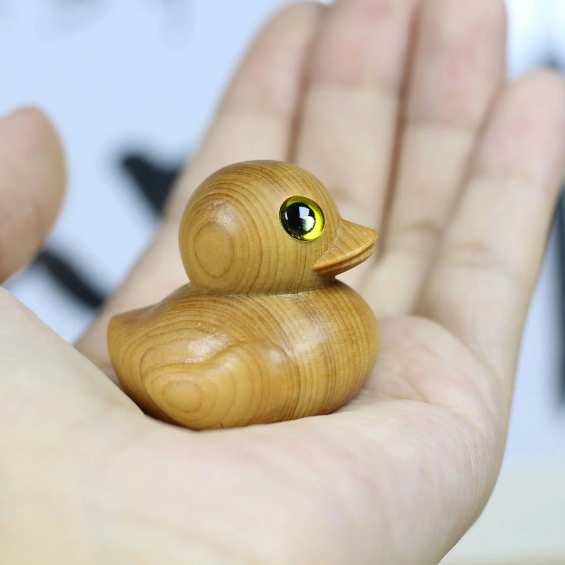 Wooden Carving Cartoon Cute Duckling Ornaments Home Office Desktop Small Decoration Crafts Children's Gifts Customized