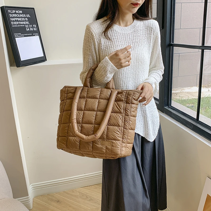 Tote Bags for Women PU Leather Diamond Lattice Handbags Personality Large Capacity Tote Bag Underarm Shoulder Bag Designer Bag