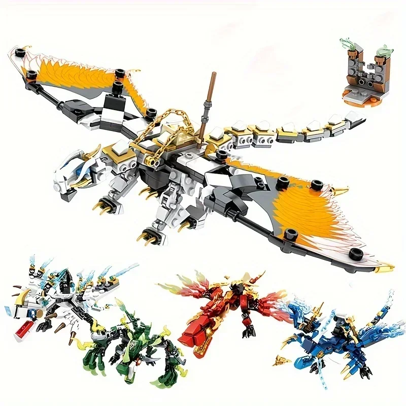 20205 Ninjagoed vert bataille Dragon Temple modèle blocs de construction jouets, cadeaux d'anniversaire de noël