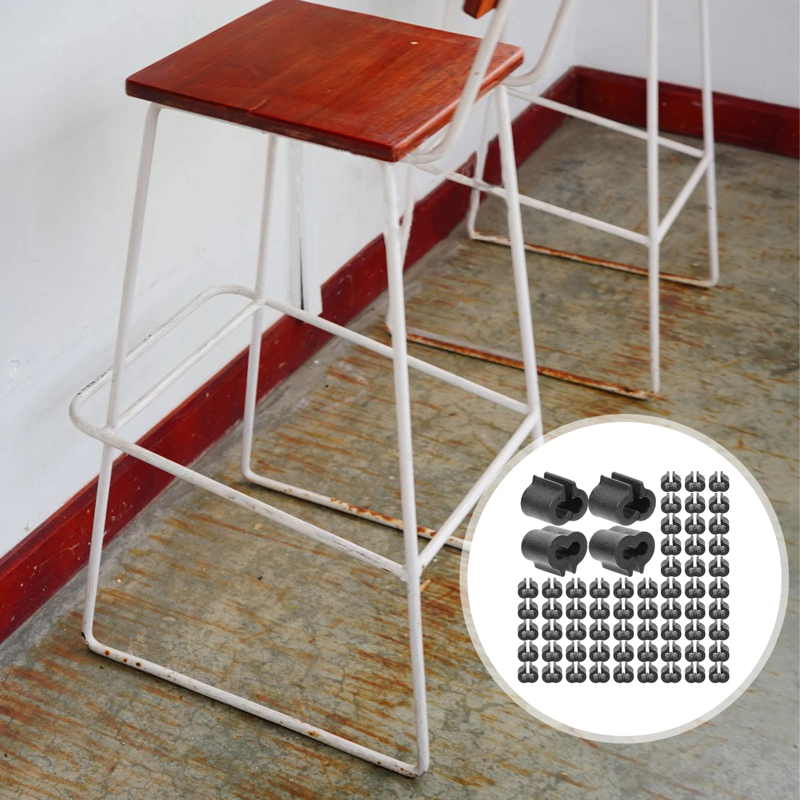 

100 Pcs Furniture Leg Protectors Non Slip Chair Feet Covers Black Floor Stoppers Pads Office Home Anti Slip Foot Caps Furniture