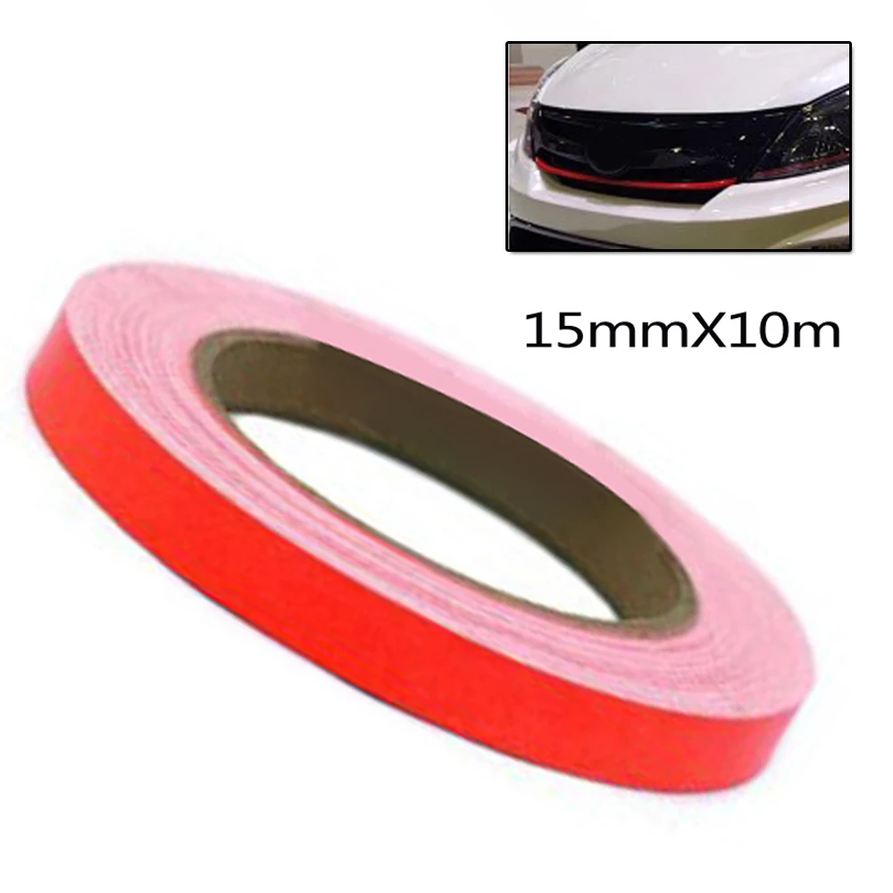 15mm * 10m Rot Auto Aufkleber Futter Reflektierende Vinyl Wrap Film Aufkleber Wasserdicht Uv Anti-fouling auto Styling Aufkleber Aufkleber