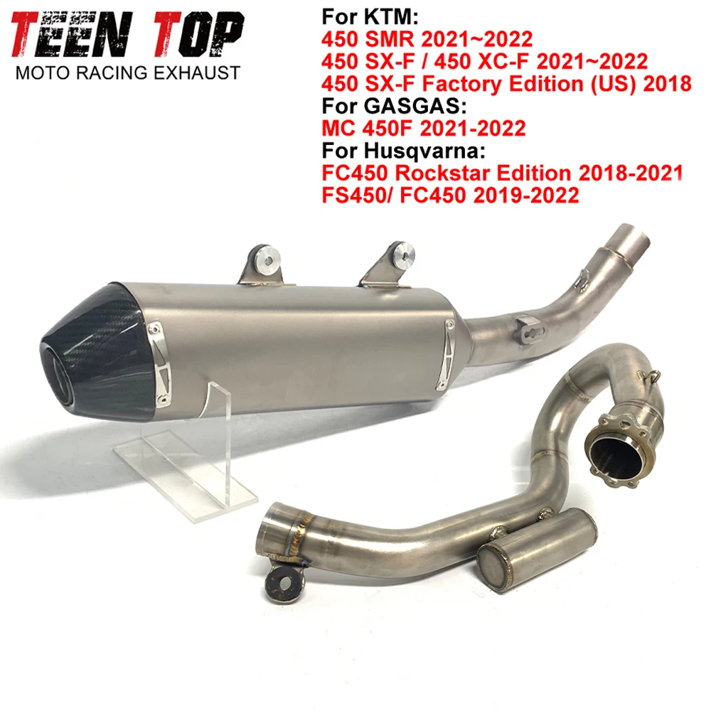 

Full Exhaust System For Husqvarna FS450 FC450 Offroad Bike Exhaust Elbow Tube Titanium Alloy For KTM 450 SX-F/XC-F 2019-2022