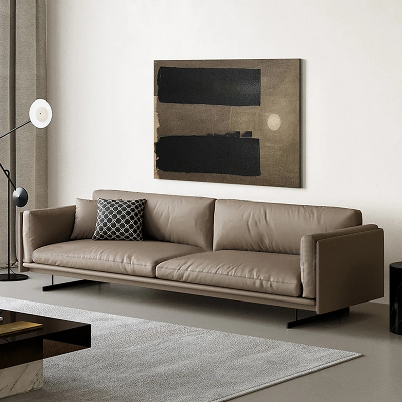 Leather Simple Living Room Sofas Minimalist Nordic Luxury Europe Living Room Sofas Lazy Family Canape Salon De Luxe Furniture