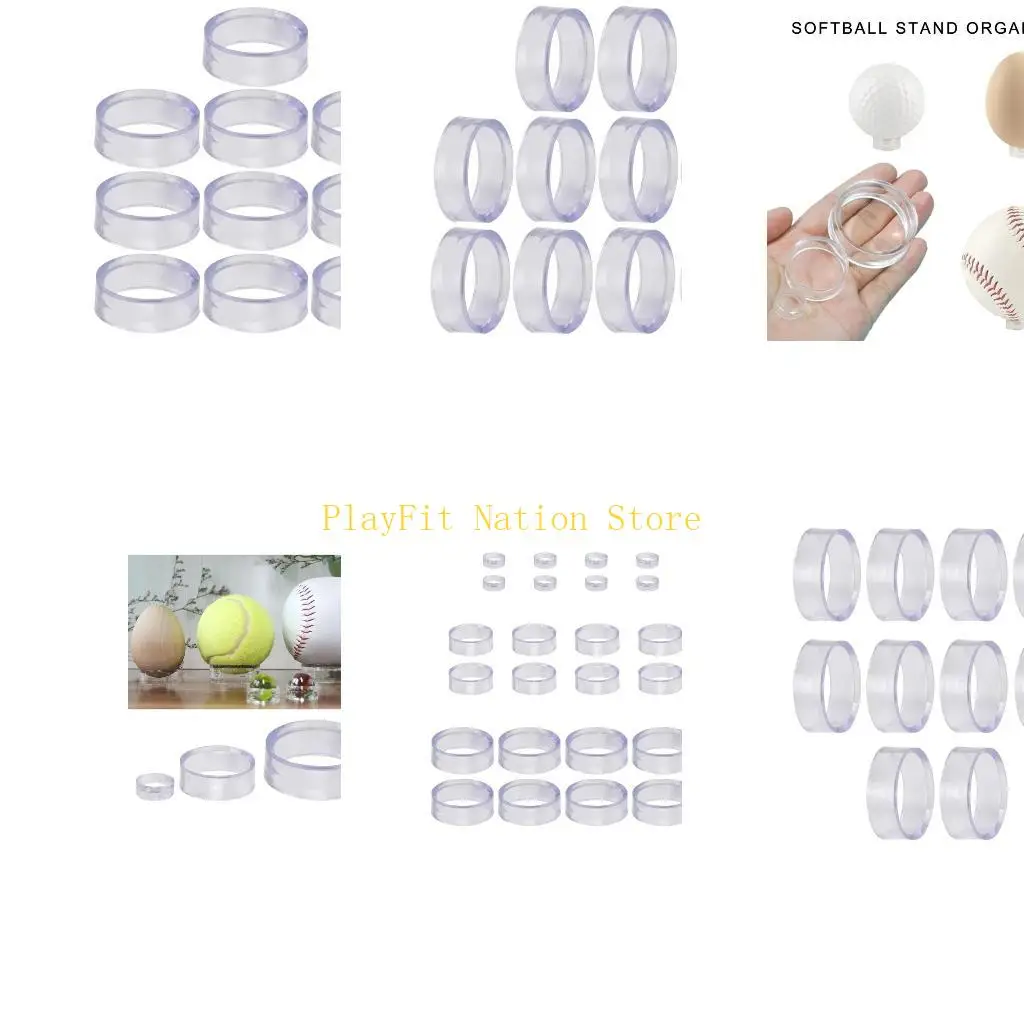

242F 10 шт. бейсбольные подставки, пластиковая круглая подставка для дисплея, прозрачные кольца, пластиковые держатели для для