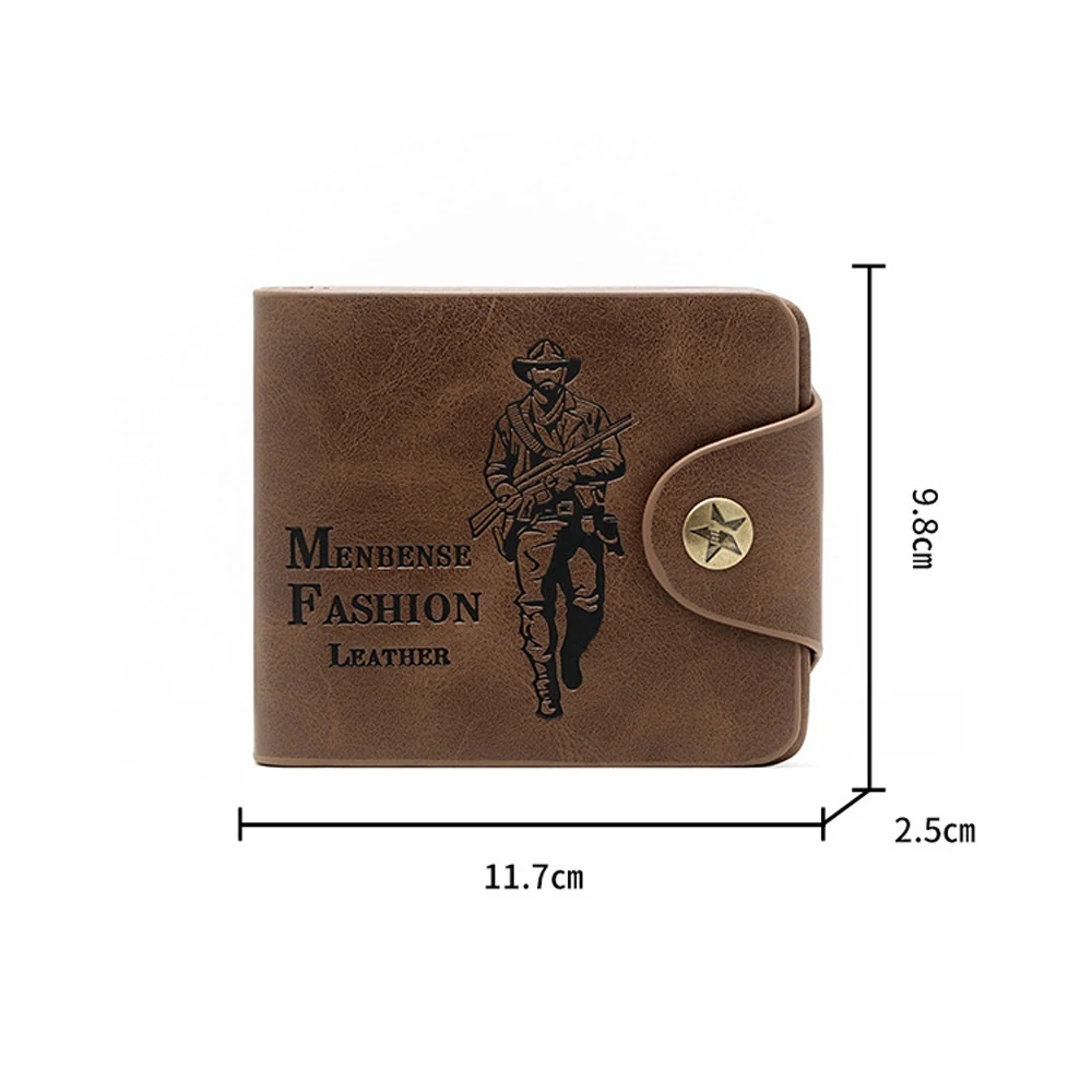 خمر هنتر براون المحفظة الفردية ركوب الخيل كاوبوي محفظة جلدية الرجال بطاقة الائتمان حقيبة موضة محفظة نسائية للعملات المعدنية السوداء