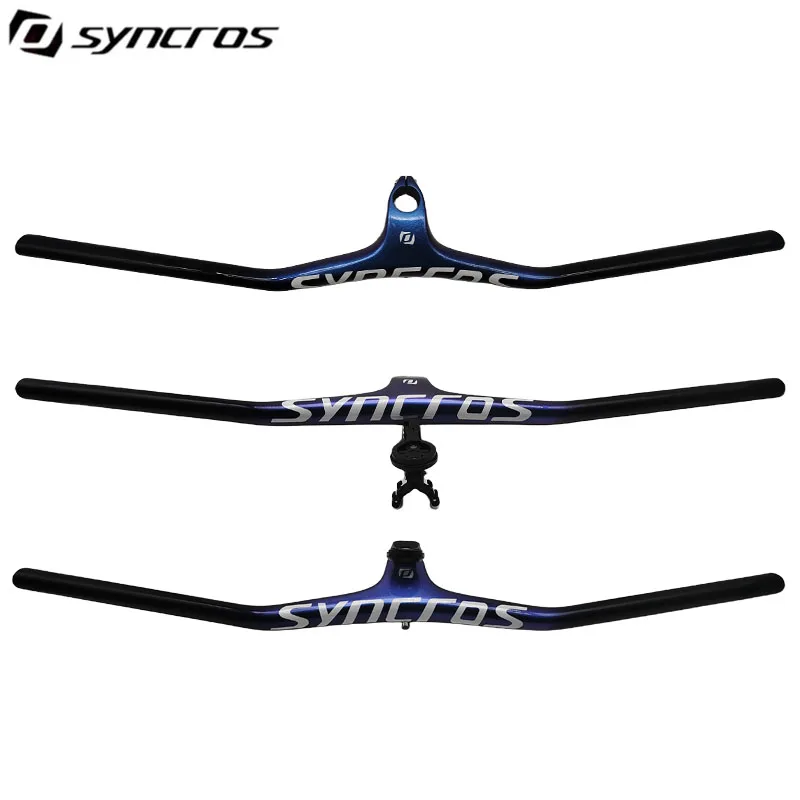 Syncro Carbon Fibre Bicycle Handlebar  Carbon Handlebar Mtb 700- 800mm Mtb Integrated Handlebars Stem 60/70/80/90/100/110mm