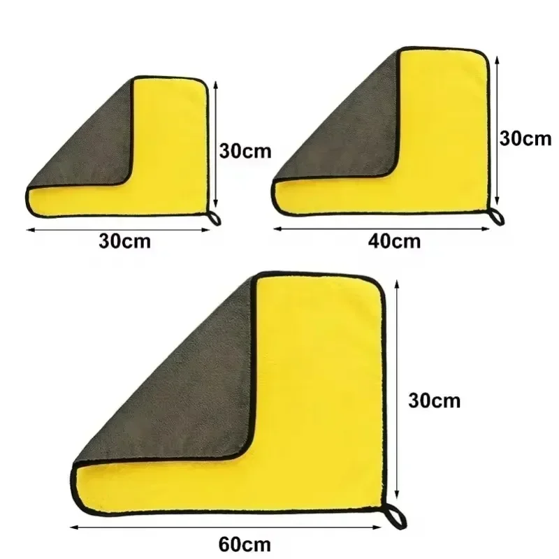 Thickened Car Microfiber Cloths Double Sides Washing Drying Cleaning Towels Auto Detailing Towel Rags Cleaner Tools Wholesale