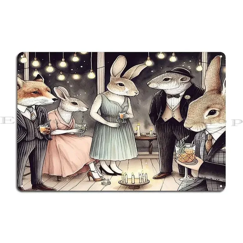 Cottontail Party Metal Plaque Poster Design Cinema Design Cinema Pub Tin Sign Poster