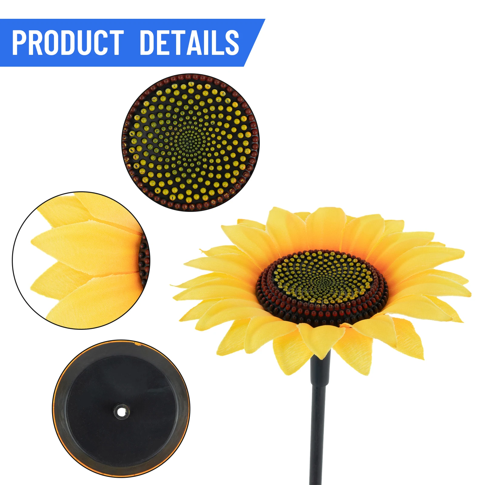 Pinwheel Windmill Party Double Flower 36 * 72cm Hand Held Multicolor Multiple Petals PVC Sunflower Wind Turbine