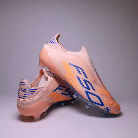 Slip-on High Quality Mens Football Boots F50 FG/TF Boys Turf Training Soccer Cleats Laceless Non Slip Football Shoes 35-45