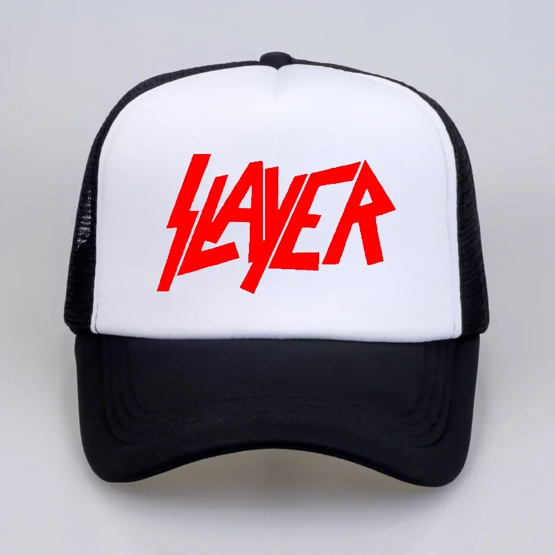 hot sale the band men\'s Baseball caps the slayer Speed Metal cap men punk summer high quality Baseball Mesh Net Trucker Cap