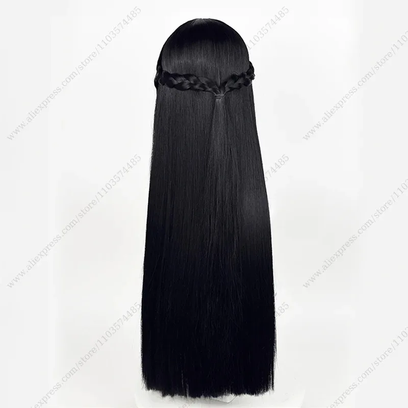 2025 11 هوشيمي ميابي شعر مستعار تأثيري 70 سنتيمتر طويل أسود مقاومة للحرارة الشعر الاصطناعية #5