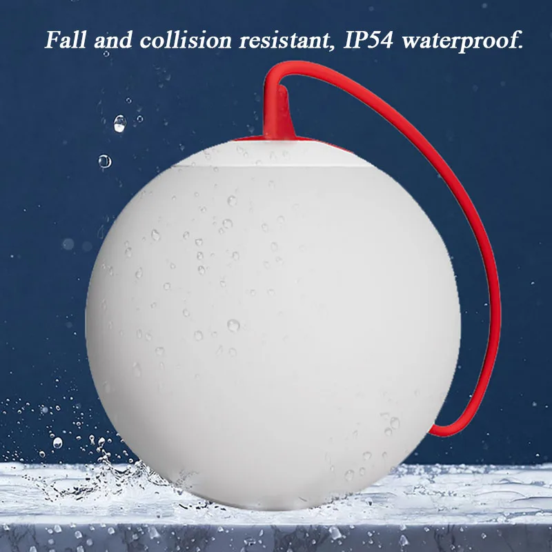 Lustre extérieur en boule LED PE durable et multifonctionnel, crash de chute et degré d'eau, charge, lumières décoratives ambiantes