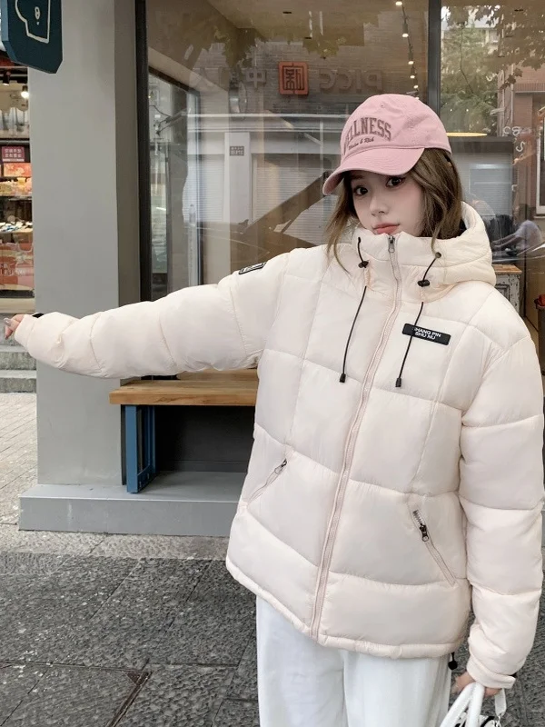 

Thiened down Cotton Jaet for Couples Men And Women ort Hooded Penguin Design Winter Outerwear Women's Faion Commute