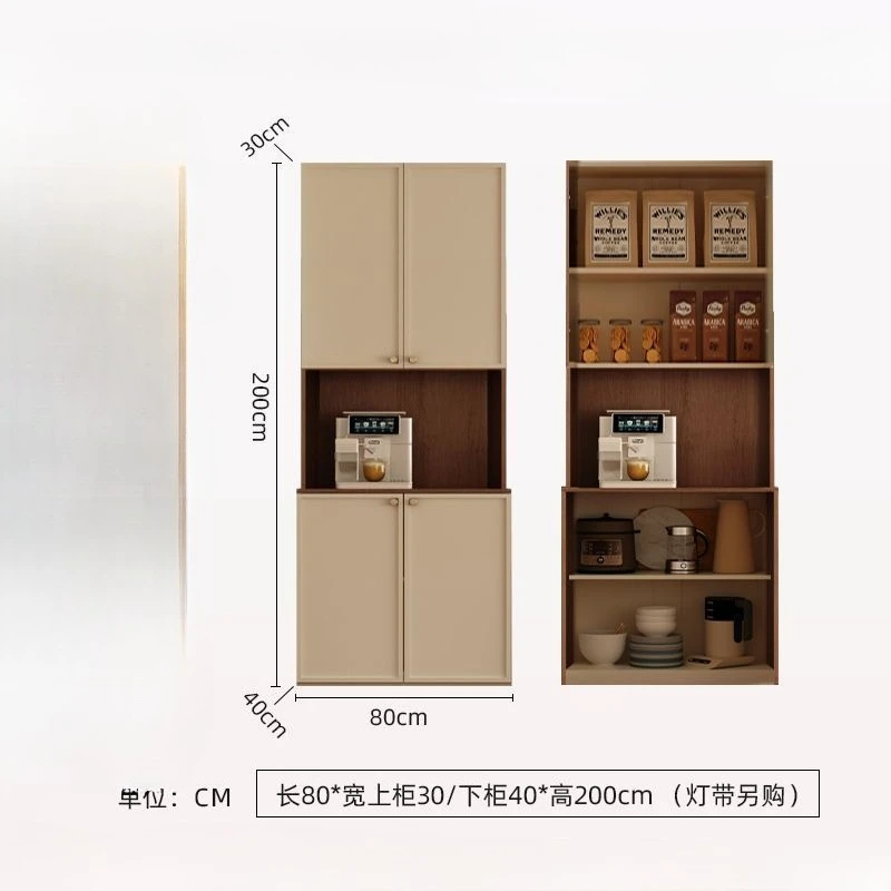 خزانة جانبية لتناول الطعام على الطراز العصور الوسطى، خزانة متكاملة على الحائط، خزانة منزلية فرنسية ذات سعة كبيرة #4