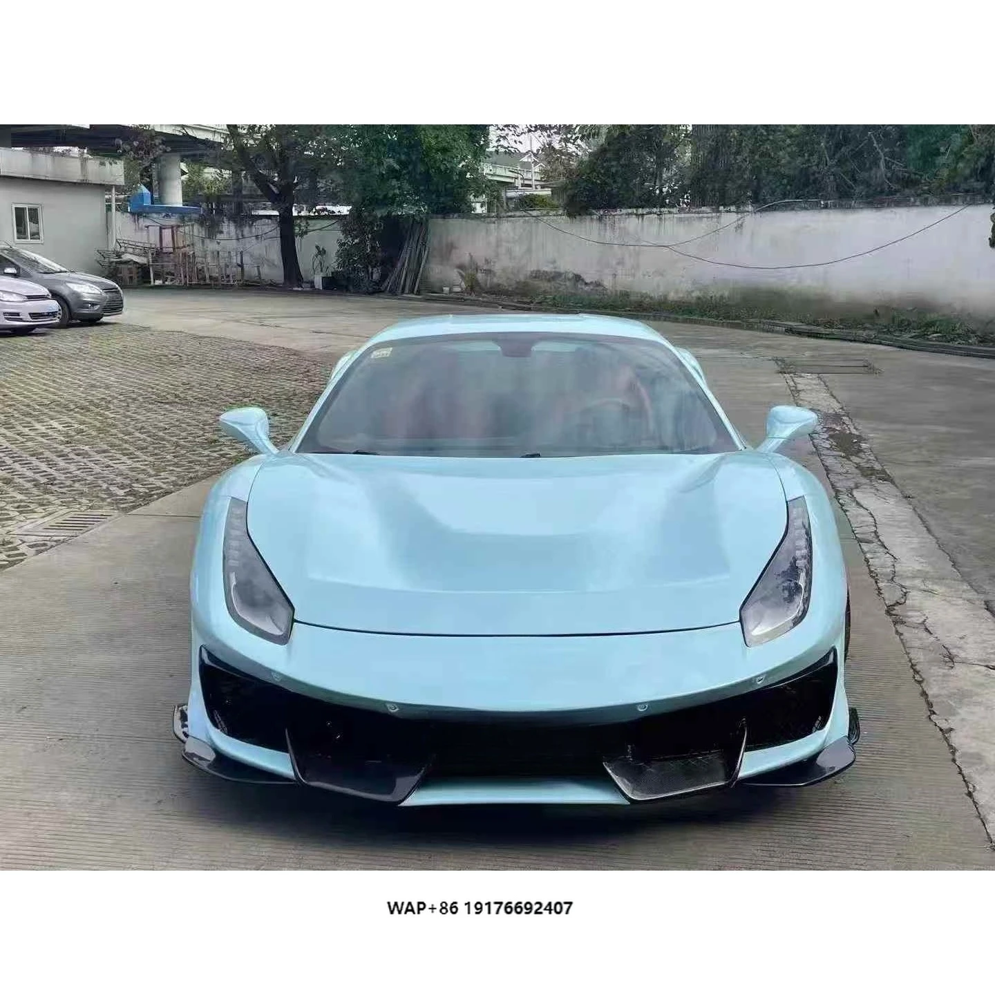 Tuning Parts Body Kit for 488 Upgrade Pista Style Half Carbon Fiber Body Kit Hood Front Bumper Side Skirts Rear Bumper