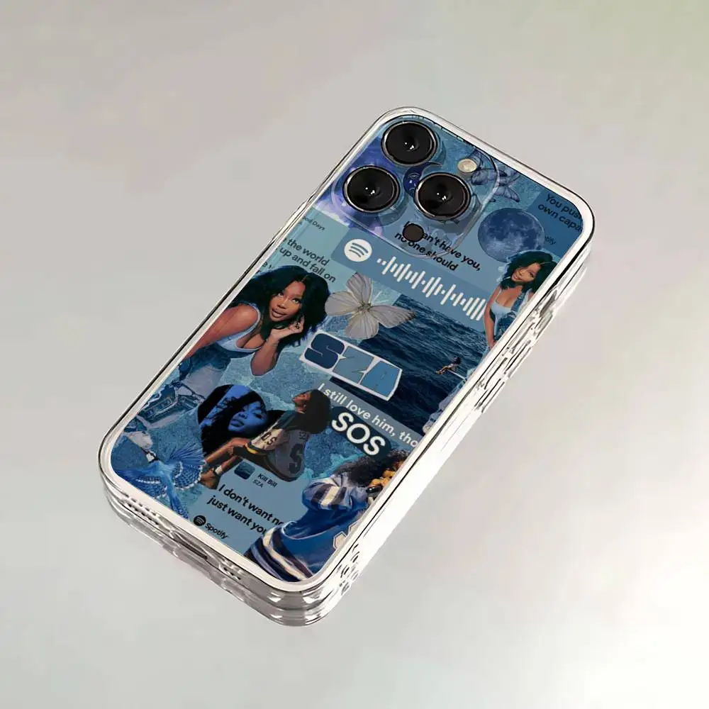 아이폰 16,15,14,13,12,11 플러스,프로,맥스,XR,XS,X,7,8 SE,미니용 싱어 S-SZA 라나 투명 실리콘 소프트 폰 케이스