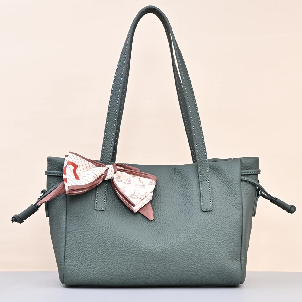 Borse da donna in morbida vera pelle di grande capacità 100% vera pelle di mucca borse di moda di lusso in tinta unita Color caramella
