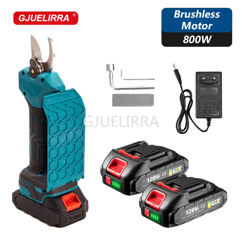 Akumulatorowe nożyce do gałęzi 21V, bezszczotkowe, 30mm, do przycinania drzew owocowych, bonsai, elektryczne nożyce do gałęzi, narzędzia elektryczne z cyfrowym wyświetlaczem poziomu naładowania baterii.