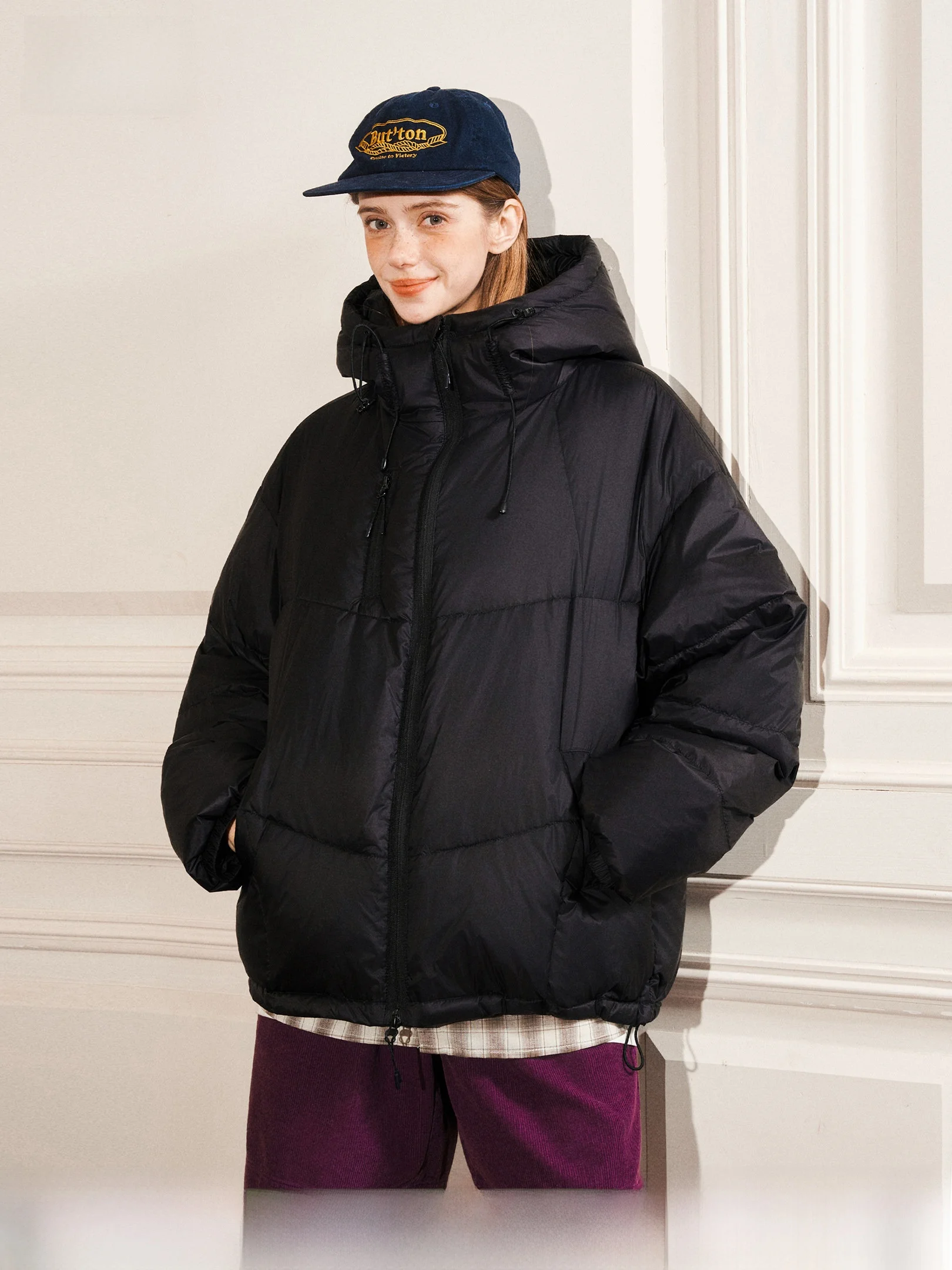 

Женское зимнее пальто Beet с капюшоном на пуху Beet, 90% белый утиный пух, теплая верхняя одежда с пышным хлебом