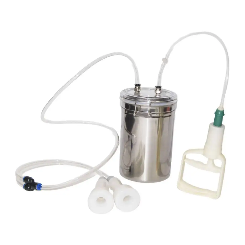 

Manual Milking Machine Multipurpose Portable 2L Stainless Steel Cow Hand Vacuum Pump for Factories Market Farms Indoor