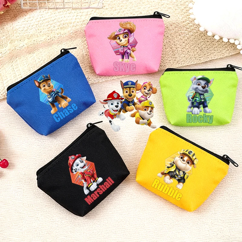 

Paws Patrol Anime Wallet Cute Game Printing DIY Boy Girl Pure Zipper Coin Key Money Pocket Kid Hand-held Small Canvas Coin Purse