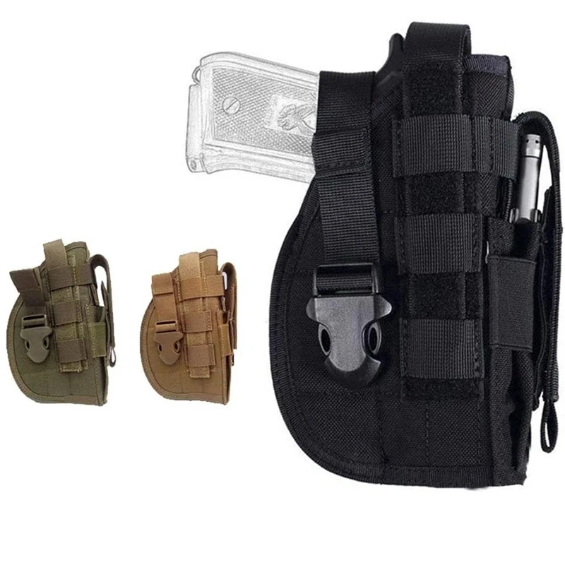 

Tactical Universal Gun Holster Right Hand Molle Pistol Holster Magzine Pouch Glock 17/1911 Airsoft Concealed Military Hunting