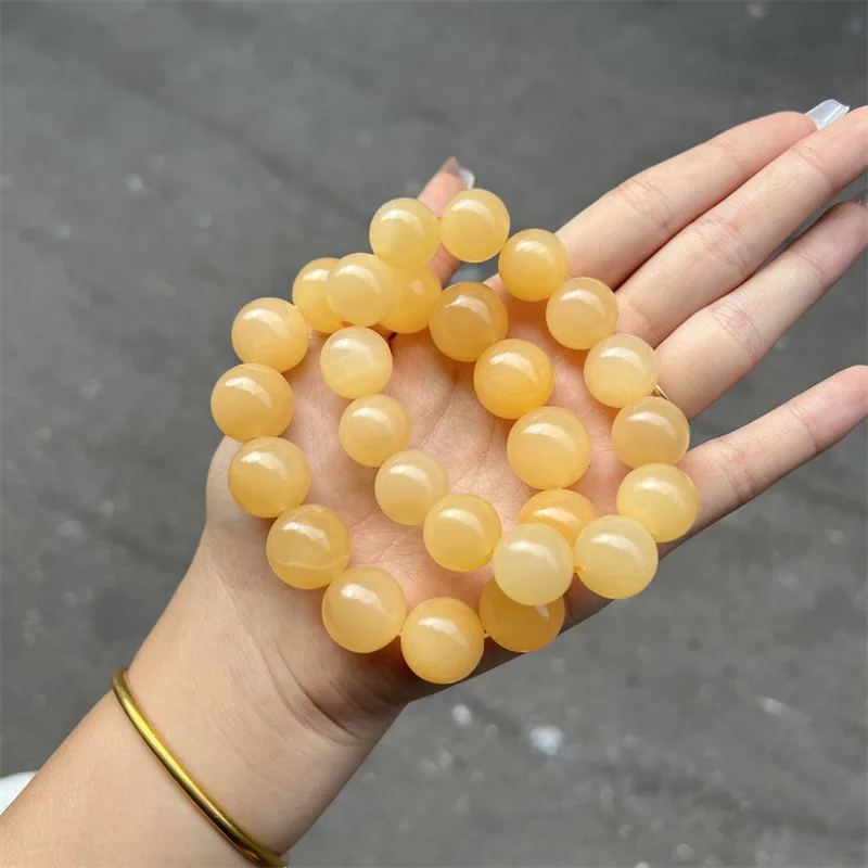 Imitation Hetian Yellow Men Women, Beige Sugar Jade Bracelet, Fashionable And Versatile