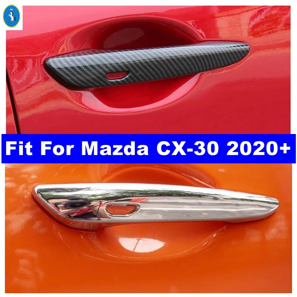 

Side Door Handle Pull Doorknob Grab Pull Cover Trim Fit For Mazda CX-30 2020 - 2023 Shiny / Carbon Fiber Exterior Accessories