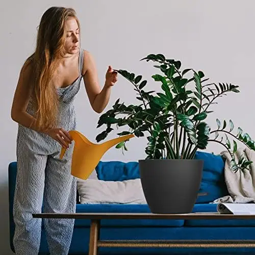 Plantadores com rega automática de 10 polegadas, pacote com 2, pretos