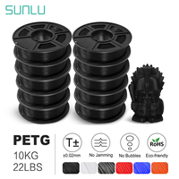 SUNLU 10KG 3D Filament PETG Filament 10kg 22 lbs 1.75mm 3D Printer Filament  Good acid and alkali resistance High transparency