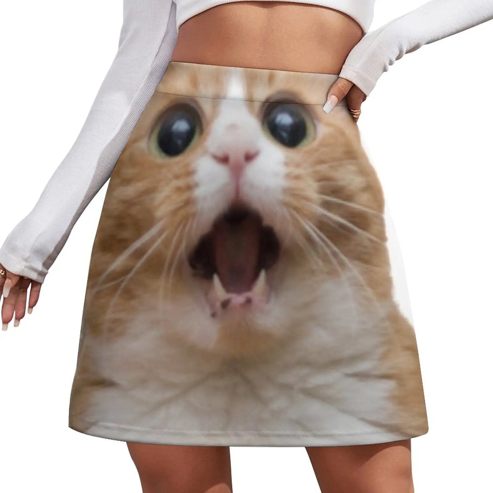 

funny cat face Mini Skirt shorts luxury designer clothing women Skirt pants