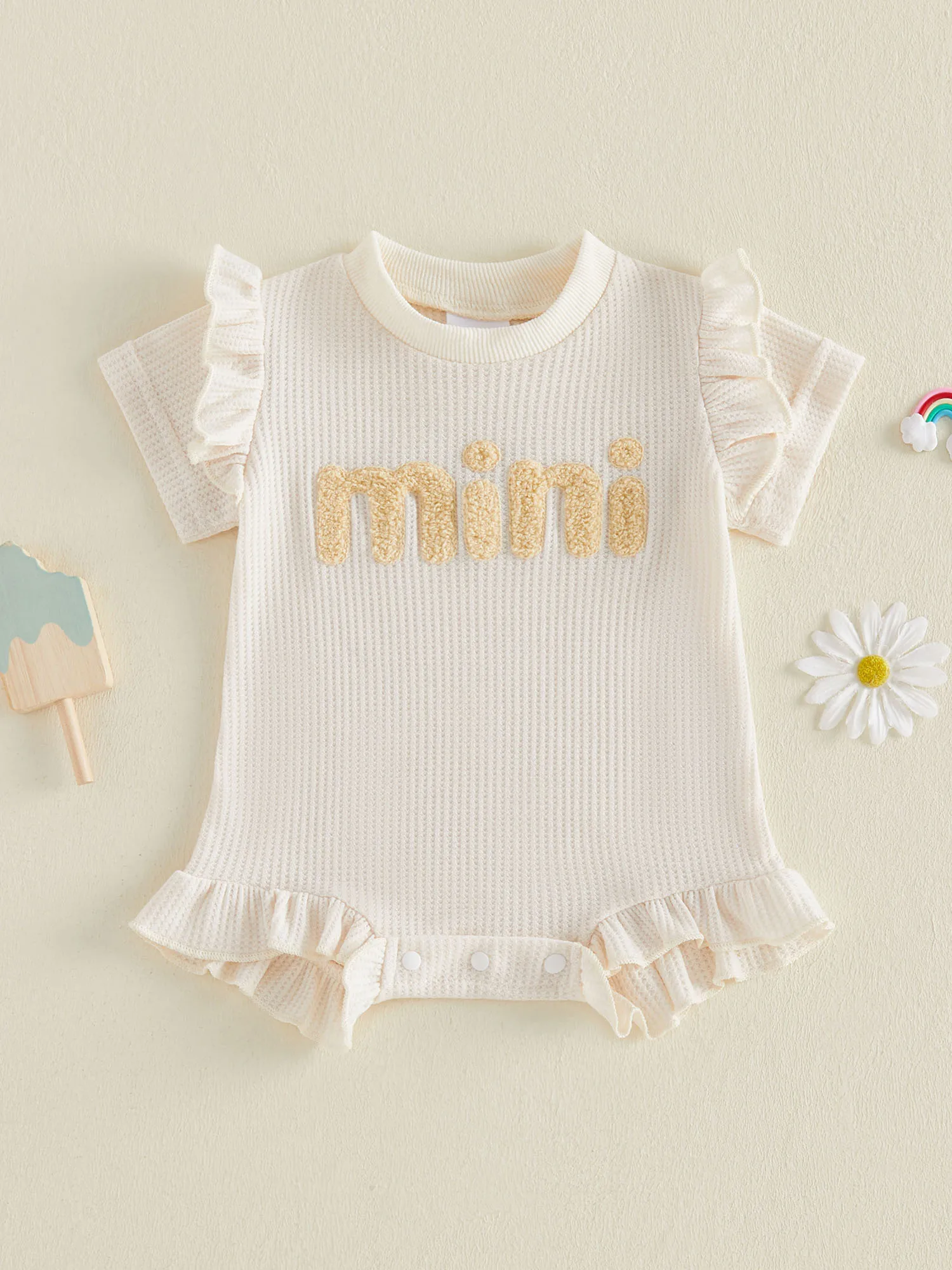 

Комбинезон без рукавов с цветочным принтом для маленьких девочек, с бантом и рюшами по низу, с круглым вырезом, повседневный комбинезон для летней пляжной вечеринки