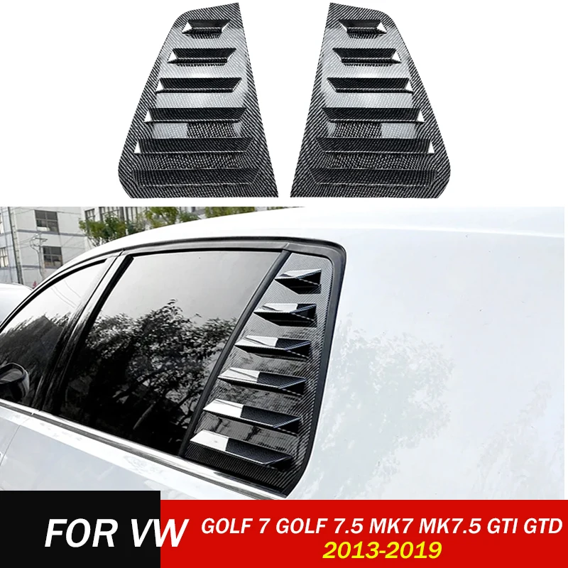 Car Rear Window Shutter Cover Trim Rear Side Vent Trim 2013-2019 for Volkswagen VW GOLF 7 GOLF 7.5 MK7 MK7.5 GTI GTD Body Kit