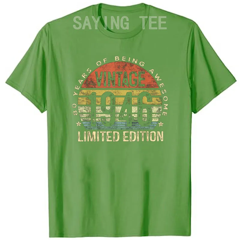 Vintage 1946 Limited Edition 80-Jähriges Geschenk zum 80. Geburtstag, tolles T-Shirt für Opa, Oma, Geburtstagsgeschenk, modisches T-Shirt mit Spruch – Detail 9