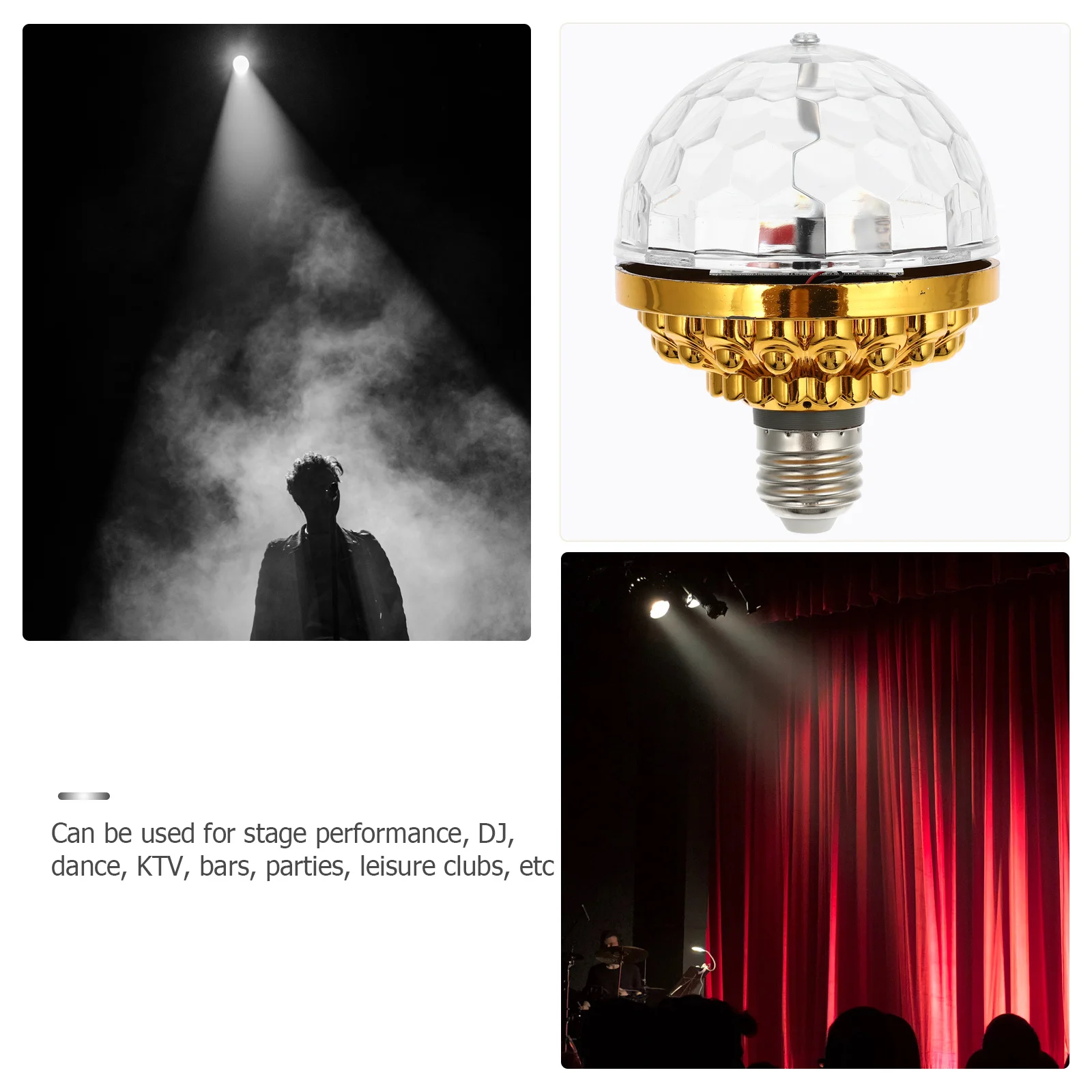 Party Strobe Light Bar Lights Golden Rotating Rotation Ball Activated