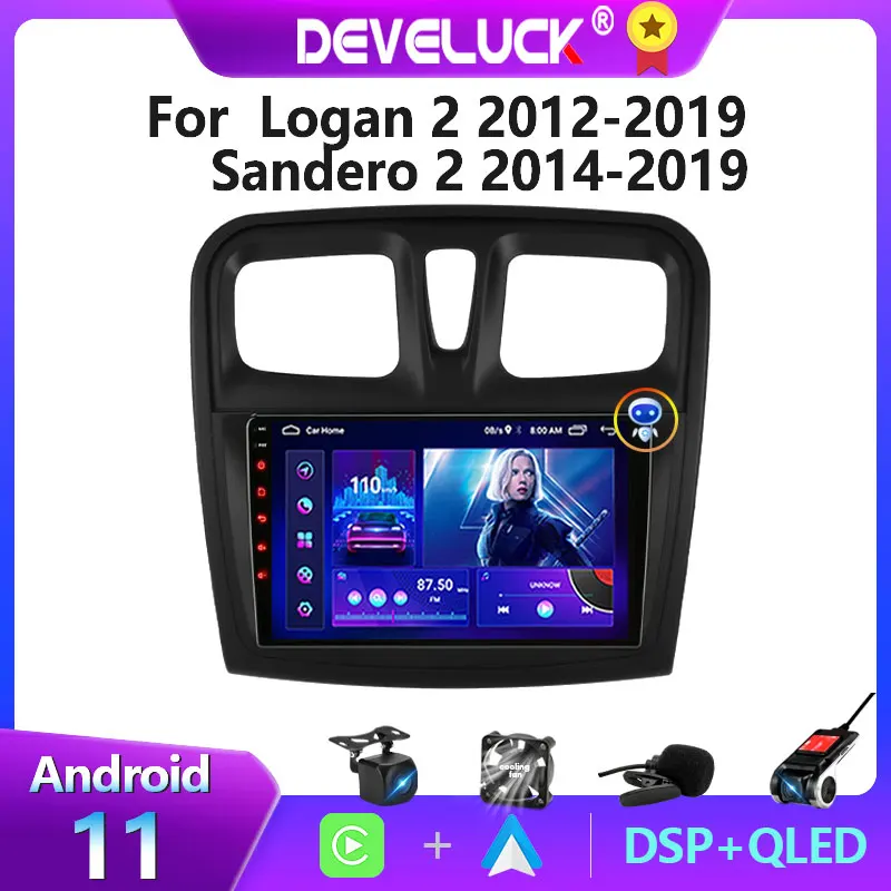 

2 din Android 11 Car Radio For Renault Logan 2 Sandero 2 2014-2019 Multimedia Video Player GPS Navigation Carplay Auto DVD IPS