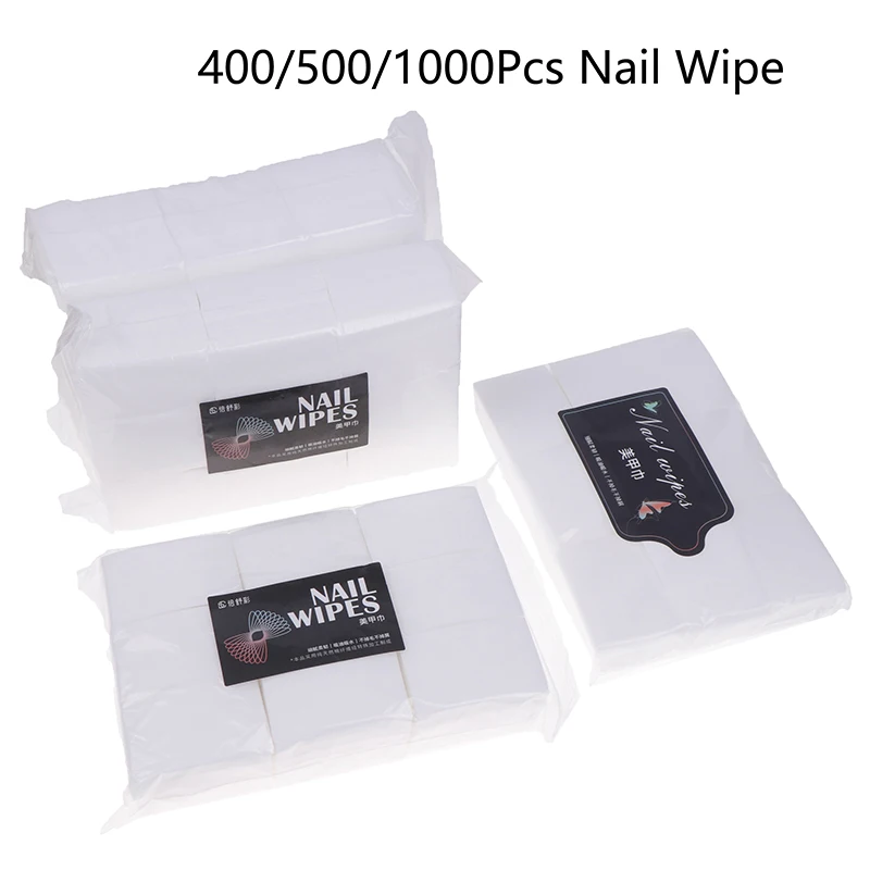 Almofadas de algodão profissional para Nail Art, Lint-Free Wipe, removedor de gel polonês, ferramentas de limpeza, 400 Pcs, 500 Pcs, 1000Pcs