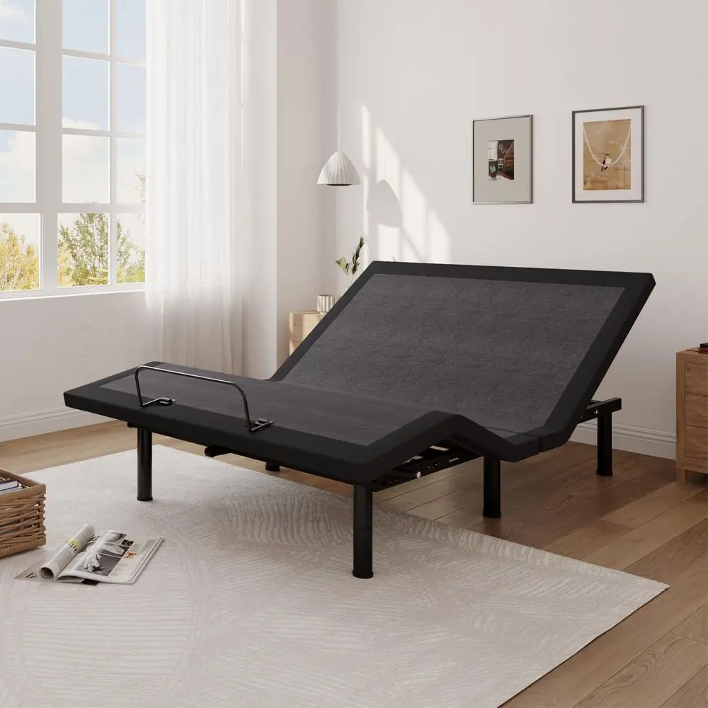 

Size Adjustable Bed Base Frame with Adjustable Legs, Electric Bed Base w Wireless Remote, Zero Gravity Bed, Head and Foot Incli