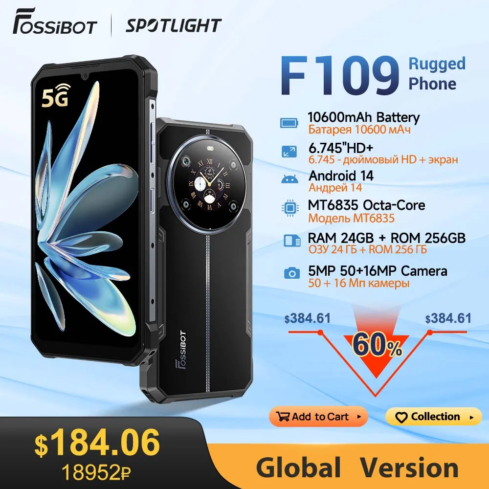 FOSSIBOT F109 Rugged Phone 10600mAh 6.745