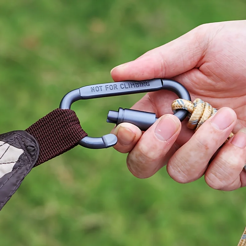 1/4pcs Aluminum Alloy Carabiner Lightweight  D-Ring Hiking Backpack Key Chain Clip Camping Travel Durable Sturdy Locking Buckle
