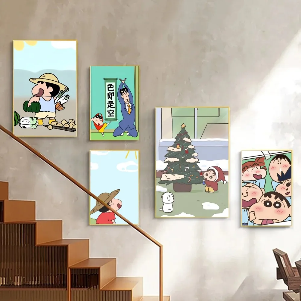 Anime Crayon Shin-Chan poster   Poster Wall Sticker Bedroom Bedside Decoration Modern Art Indoor Hanging Painting