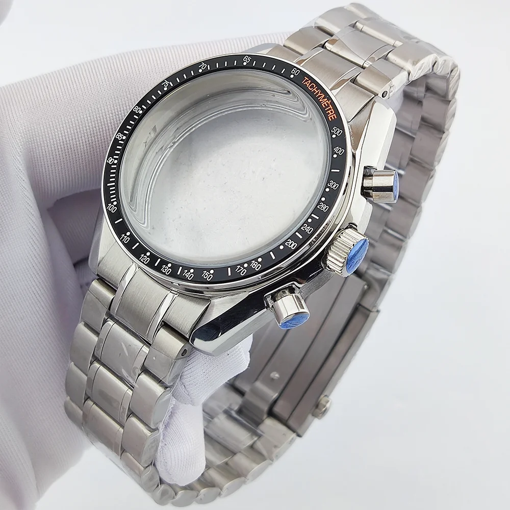 40MM Watch Case Set VK63 Movement Case Sapphire Glass Waterproof Case Luxury Men's Watch Case Fits 32.5mm Dial Case