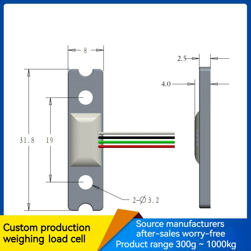 Load Cell 25KG Module Weight Sensor Electronic Scale Aluminum Alloy Weighing Pressure Sensor