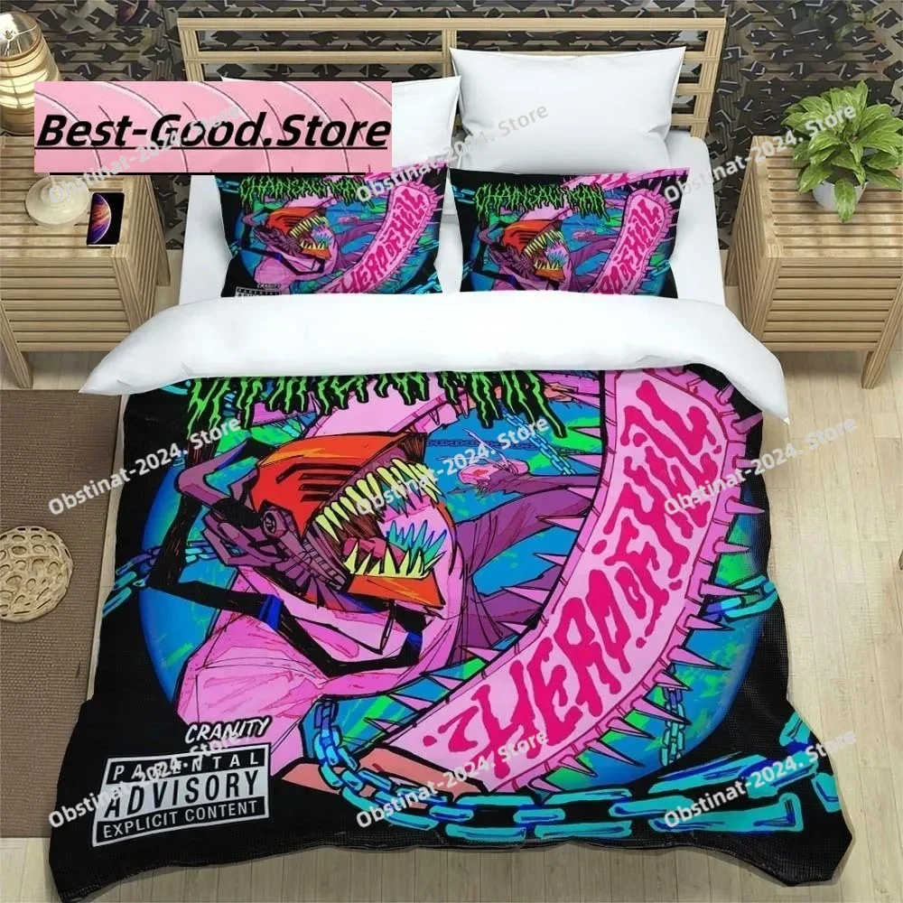 

3D Print Fashion Anime Chainsaw Man Printed Duvet Cover Pillowcase Bedding Set Bed Linen Sheet Quilt Cover Full Queen King Size