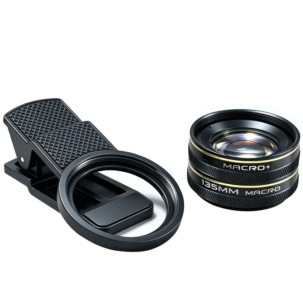 Handy-Kameraobjektivfilter, 135-mm-Makroobjektiv für Mobiltelefone, 30–150 mm Arbeitsabstand, Objektive für iPhone und Android. – Detail 3