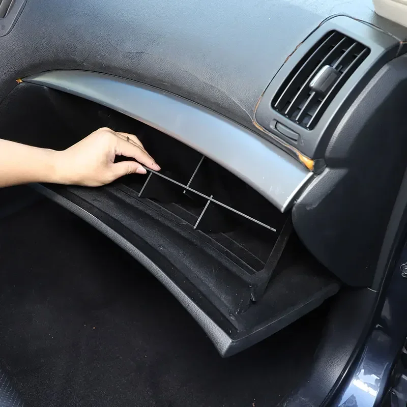 

For Infiniti G25 G27 G37 2007-2013 ABS Black Car Passenger Glovebox Divider Item Organizer Sorter Car Accessories