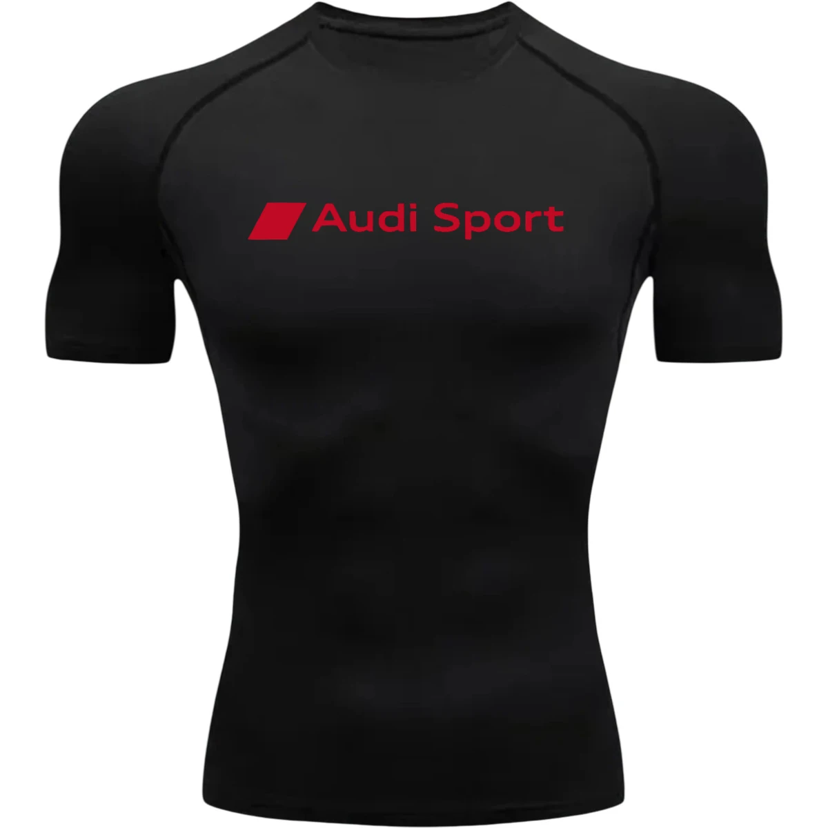 

Men's sporty tight-fitting running clothes with Audi logo, short-sleeved sports shirt, gym sports shirt, running sports pants, m